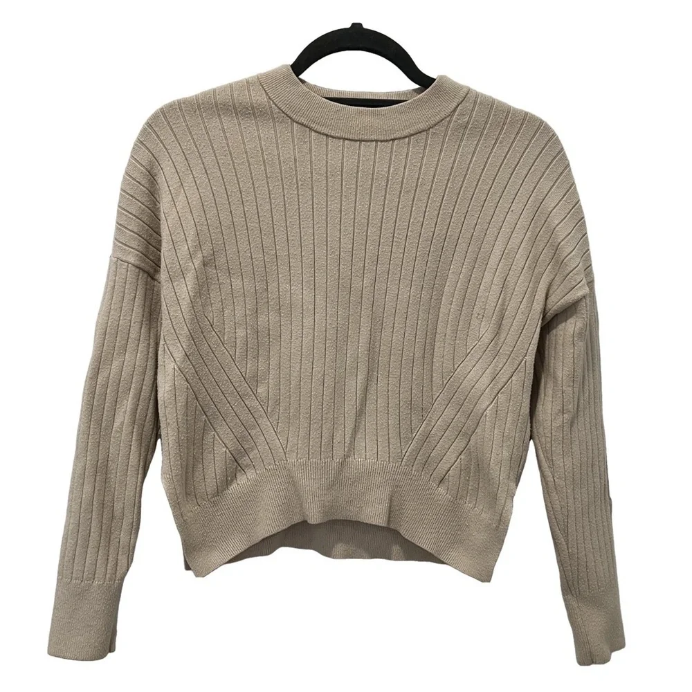 Abercrombie & Fitch LuxeLoft Crew Sweater, Women’s Size XXSmall, Cream - Picture 2 of 4